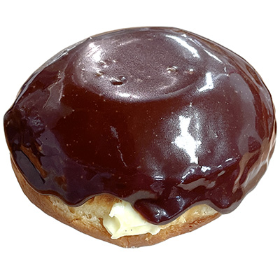 Boston cream filled Chocolate raised donut