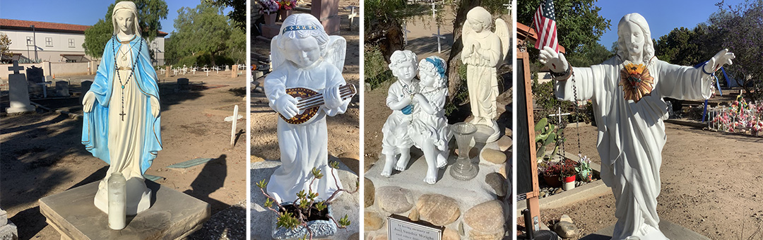 Cemetery statues from 1820 were totally broken, deteriorated, and lost all color. A group spent months restoring and replastering these statues.