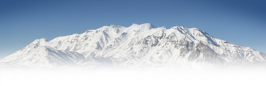 Mount Timpanogos in Utah County covered in snow