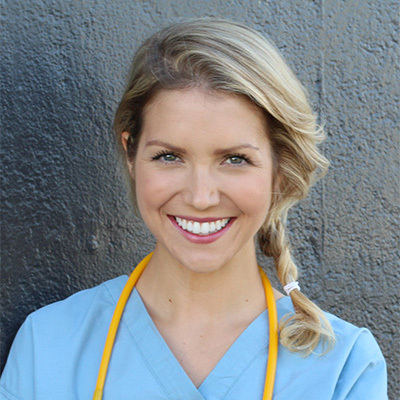 yolo-400x400-43 Nurse in blue scrubs with a yellow stethoscope