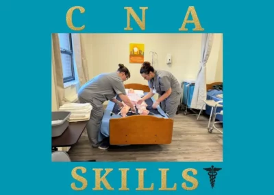 Bed care assistance demonstration with 2 nurses at Prosperity Training Center